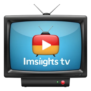 Create an emoji in which it is representing an app like YouTube professional logo of this app but don't make it like YouTube this app name as :- InSights TV sticker