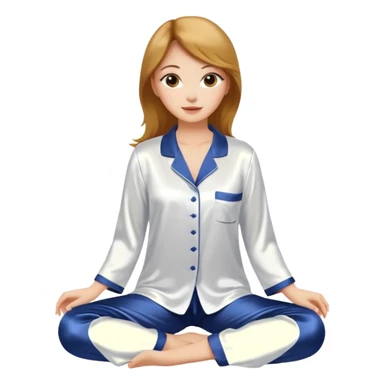 realistic only white silk pajama set for women  sticker