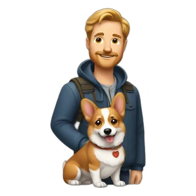 dutch man with corgi sticker