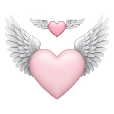 Light pink heart with white angel wings sticker