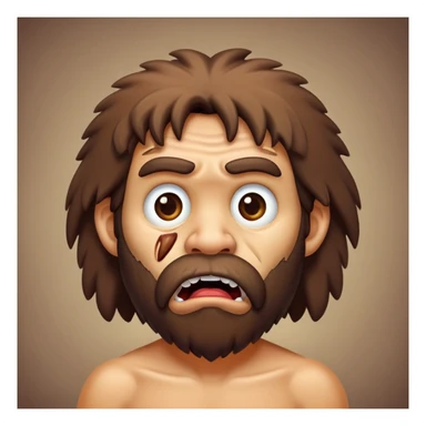 stupid retarded caveman with saliva falling from his mouth and wobbly eyes sticker