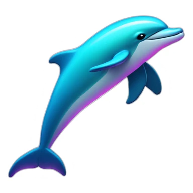 neon dolphin sticker
