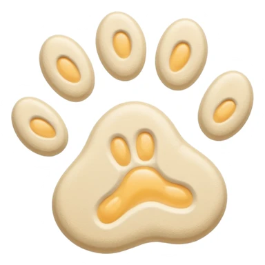 a very light pale pastel orangey yellow pawprint sticker