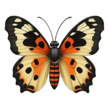 Coccinelle sur papillon sticker