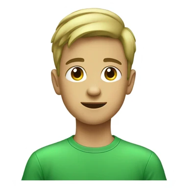 boy in green shirt indoors sticker