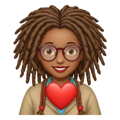 Girl Scouts African American girl with locs and glasses heart  sticker