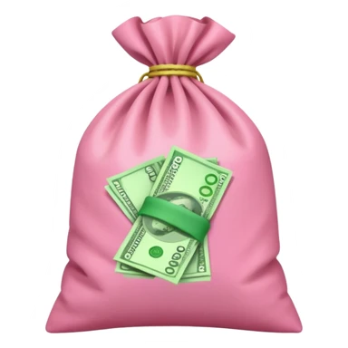  Green Australian $100 long rectangle money overflowing in a pink sack sticker