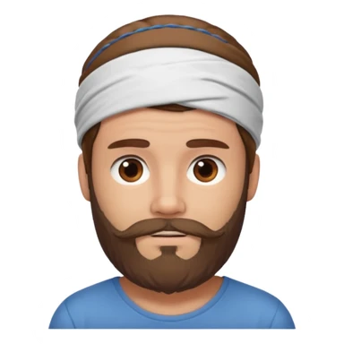 man bearded headband sticker