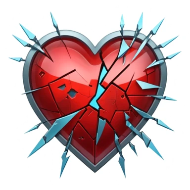 bloody broken heart for cyberpunk augmented reality overlay holographic sticker