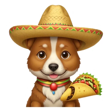 A Italian dog with sombrero and taco sticker
