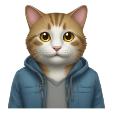 un chat avec une souris sticker