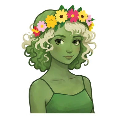 blone curly hair girl green eyes sticker