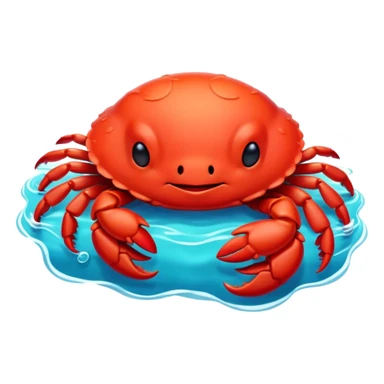 Meme-Worthy Cute Sleeping Red Crab Portrait Emoji, Head resting peacefully with a contented smile, showcasing a robust, vivid scarlet carapace and softly closed eyes in serene slumber, Simplified yet adorably endearing features, highly detailed, glowing with a soft, drowsy ocean light, high shine, relaxed and utterly lovable, stylized with an air of playful laziness, soft glowing outline, capturing the essence of a sleeping red crab that feels destined to become the next viral icon of adorable rest! sticker