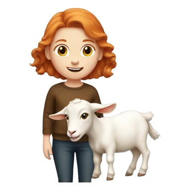 Ginger girl with a goat sticker