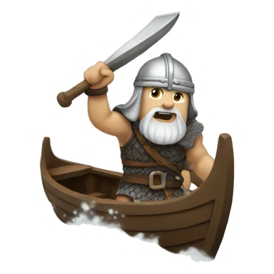 white viking on a boat wave  sticker