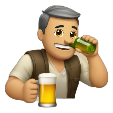 Hombre Bebiendo cerveza sticker