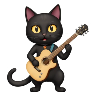 A black cat having a guitar and rocking out sticker