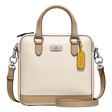 Coach Men Crossbody Bag in Pebbled Leather all white beige rectangle
 sticker