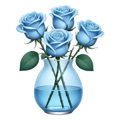 Light blue roses in vase sticker