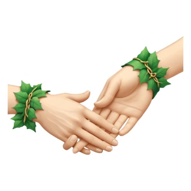 Make a elf-clasping handshake emoji in the style of the usual emoji of a handshake sticker