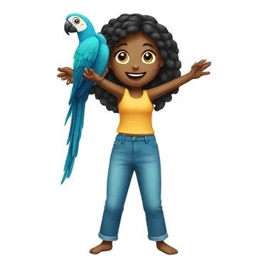 girl with parrot on her feet whilst doing a handstand sticker