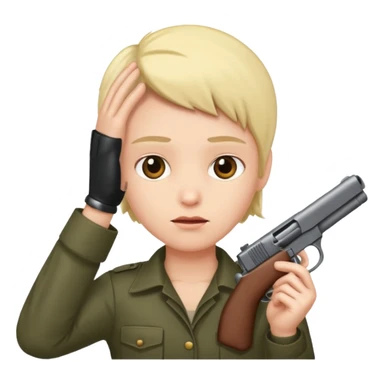 A person with a gun to their head sticker