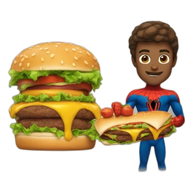Spider-Man qui mange un hamburger sticker