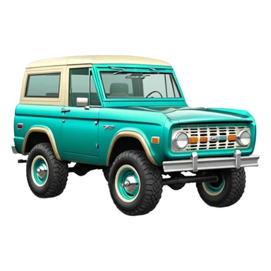 turquoise green classic ford bronco sticker
