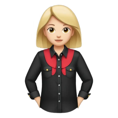 Camisa de sarja no preto manga longa com botões e dois bolsos na frente, sem ninguém usando  sticker