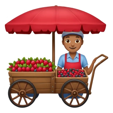 Vendor + berry cart, sticker