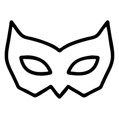 black mask, stylized with sharp edges sticker