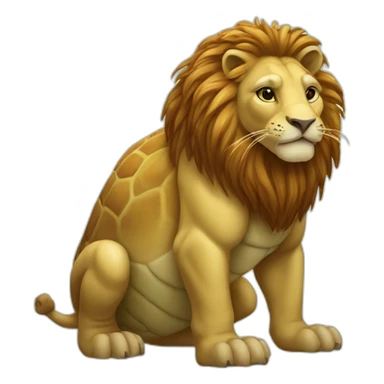 Tortue sur un Lion sticker