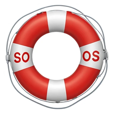 An SOS themed emoji life saver sticker