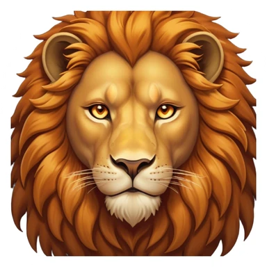 Cinematic Noble Lion Portrait Emoji, Poised and regal, with a powerful, muscular build and a majestic, tawny mane, deep-set soulful amber eyes, Simplified yet sharp and sophisticated features, highly detailed, glowing with a warm, dignified glow, high shine, intelligent and fierce, stylized with an air of wild majesty, focused and attentive, soft glowing outline, capturing the essence of a watchful and confident king, so majestic it feels as though it could roar out of the screen with effortless authority! sticker