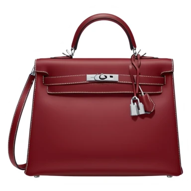 hermes kelly bag dark red silver hardware sticker