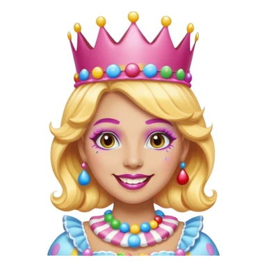 queen of the candyland, with candy makeup candy crown and just face sticker