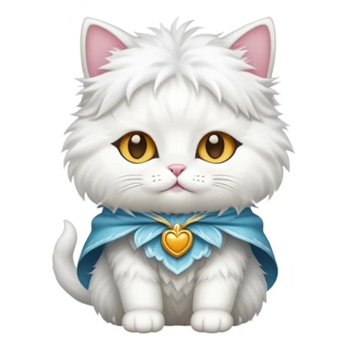 white cat wearing a costume sticker