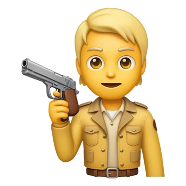 Emoji with a gun up to his head sticker