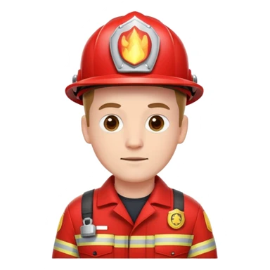 white fireman in a red suit sticker