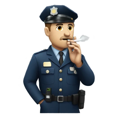Policeofficer smoking a vape sticker