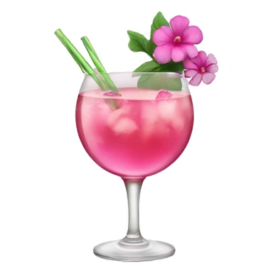 Cocktail with pink flowers sticker