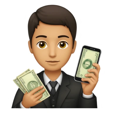 Mafia holding money and phone sticker