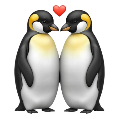 2 emperor penguins facing each other making a heart but no heart emoji sticker