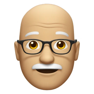 Old bald man with a goatee and glasses sticker