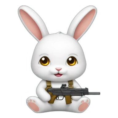 Lapin avec un fusils sticker