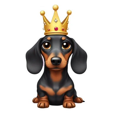 Dapple mini dachshund with crown sticker