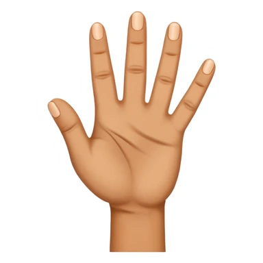 A hand with five fingers raises its  three fingers  sticker