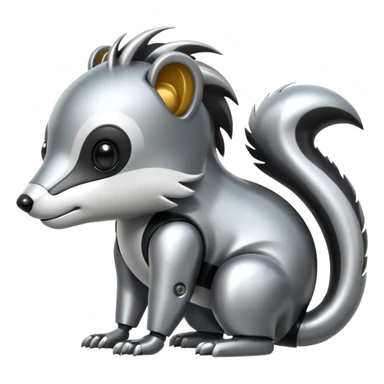 robo skunk with bacteria android emoji sticker