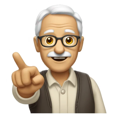 Old guy pointing sticker