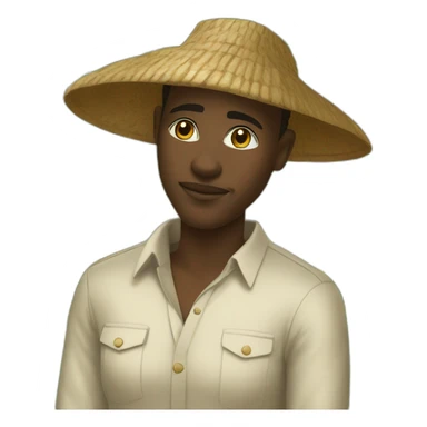 Africain dans les champs sticker